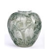 Vase « Perruches » verre blanc patiné gris-vert de René LALIQUE | Biron |||||||||