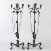 A Pair of 19th Century Patinated Bronze Renaissance St. Candelabras. | Biron |||||||