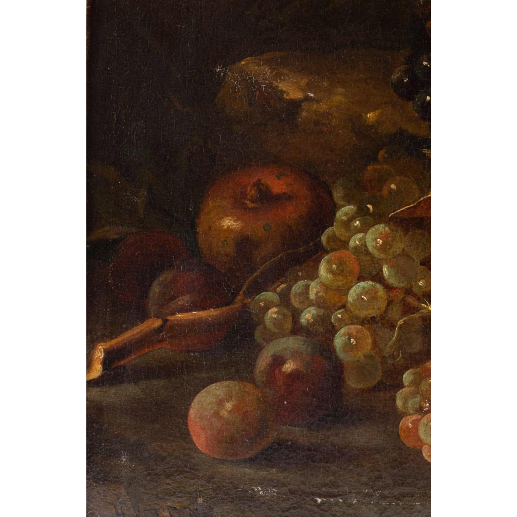 Tableau de H. Velten Nature morte aux Fruits XIXème | Biron Tableau de H. Velten Nature morte aux Fruits XIXème
