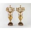 A Pair of 19th Century Louis XVI St. Ormulu and Marble Candelabras. | Biron A Pair of 19th Century Louis XVI St. Ormulu and Marble Candelabras.