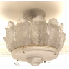 Lustre Plafonnier "Chêne" cristal incolore monture doré de LALIQUE FRANCE d'après un modèle de Marc LALIQUE