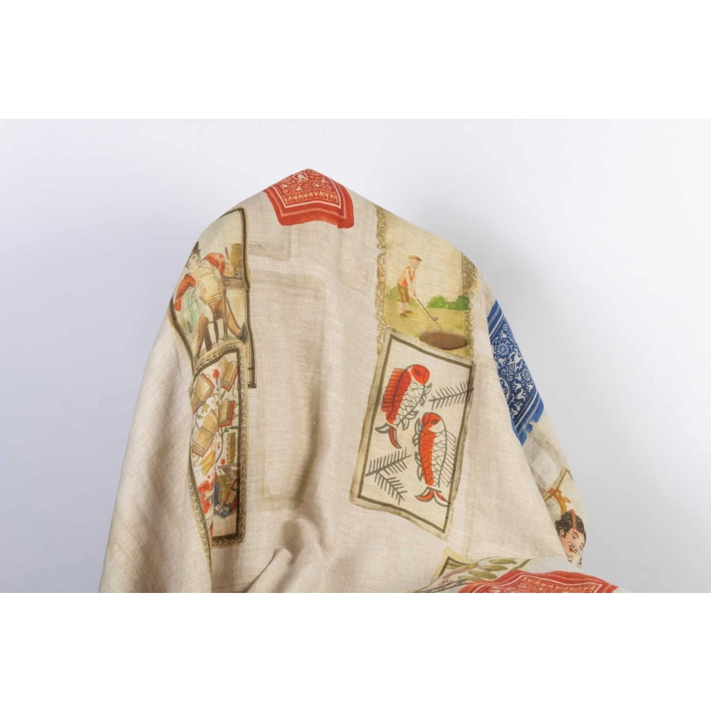 Tissu en lin « Jeux de cartes » | Biron Tissu en lin "Jeux de cartes"