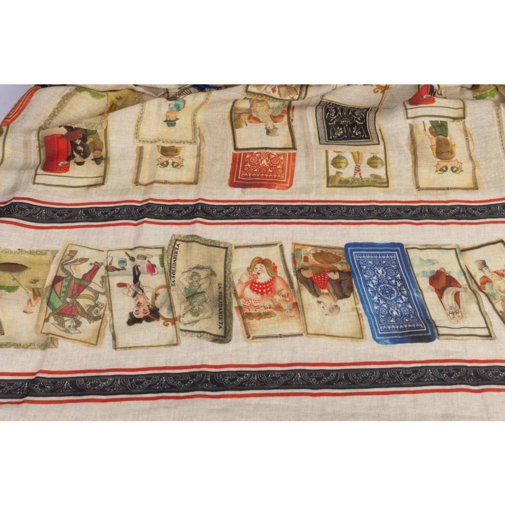 Tissu en lin « Jeux de cartes » | Biron Tissu en lin "Jeux de cartes"