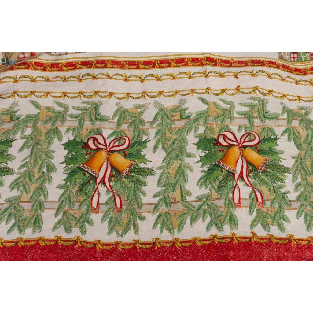 Tissu en lin « Train de Noël » | Biron Tissu en lin "Train de Noël"