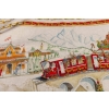 Tissu en lin « Train de Noël » | Biron Tissu en lin "Train de Noël"