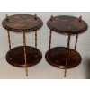 1950/70′ Paire de Guéridons Maison Baguès Décor Bambou en Bronze Doré Avec Plateaux Laque de Chine | Biron |||||||||