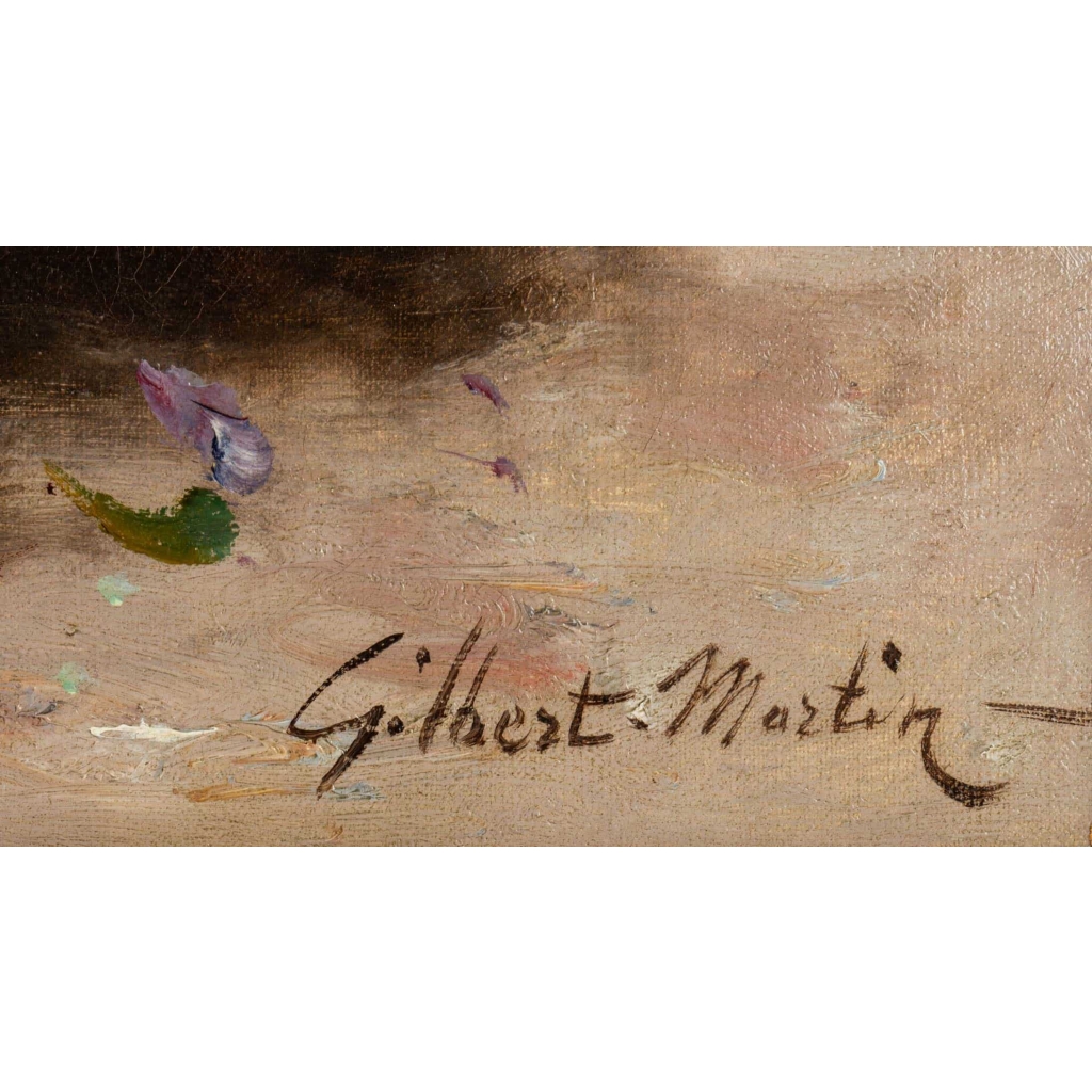Charles Gilbert-Martin 1839-1905. Fleurs dans une jardinière.