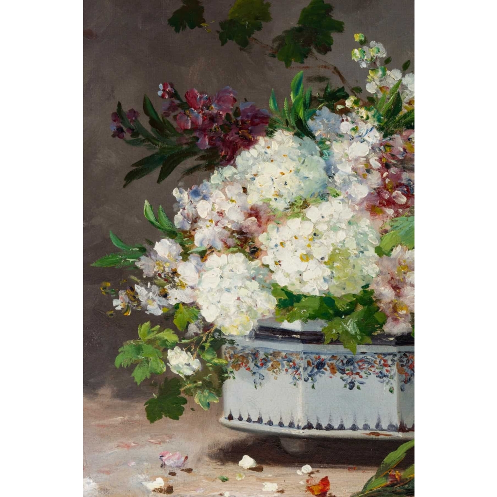 Charles Gilbert-Martin 1839-1905. Fleurs dans une jardinière.
