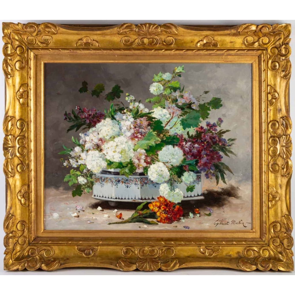 Charles Gilbert-Martin 1839-1905. Fleurs dans une jardinière.