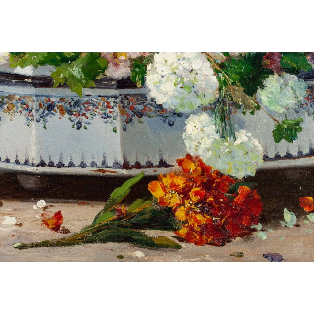 Charles Gilbert-Martin 1839-1905. Fleurs dans une jardinière.