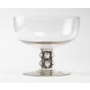 Coupe « Senlis » verre blanc émaillé noir d’origine de René LALIQUE | Biron |||||||