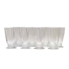 Suite de Huit 8 Verres à Orangeade « Bambou » verre blanc de René LALIQUE | Biron ||||||