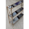 1970′ Étagère à 3 niveaux Maison Baguès Laiton Et Opaline 92 x 22 X H 87cm