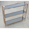 1970′ Étagère à 3 niveaux Maison Baguès Laiton Et Opaline 92 x 22 X H 87cm