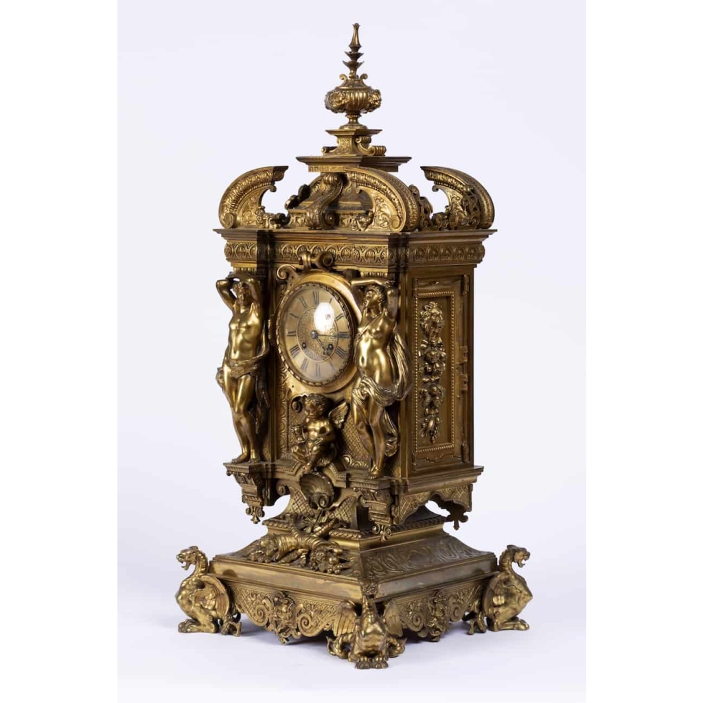 A French 19th Century Renaissance St. Ormulu Clock. | Biron A French 19th Century Renaissance St. Ormulu Clock.