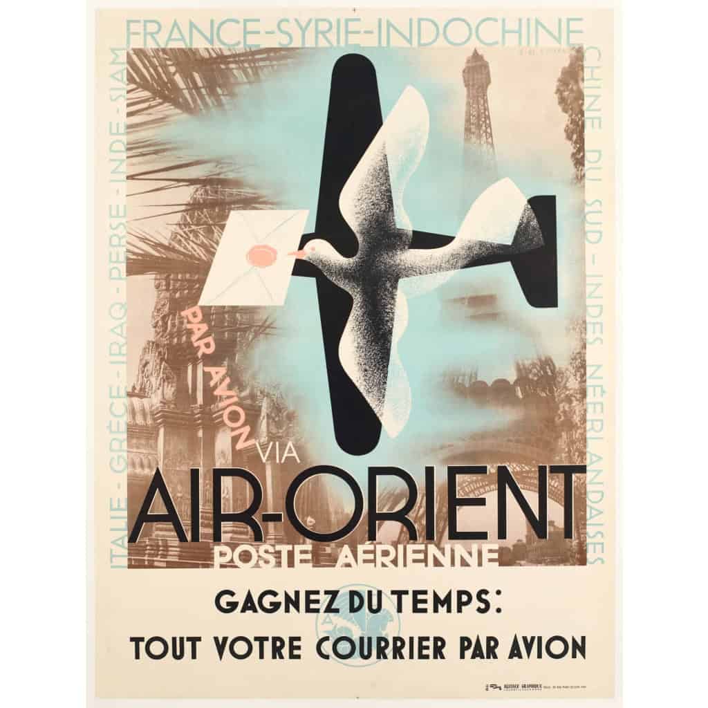 Original Poster – Cassandre – Air Orient – Aviation – Plane – Bird – 1932 | Biron Moufflet - Parisfinearts||