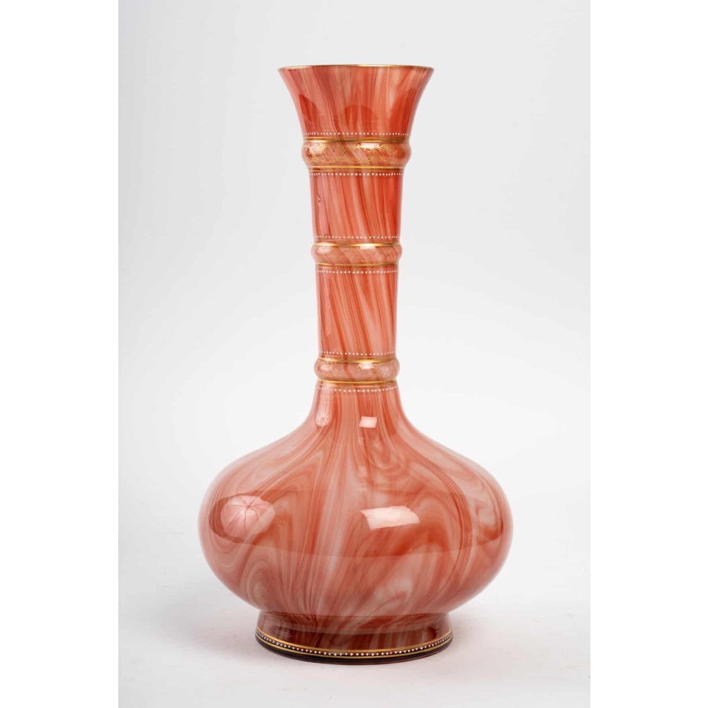 Vase doublé rouge et blanc XIXème | Biron |||||||||