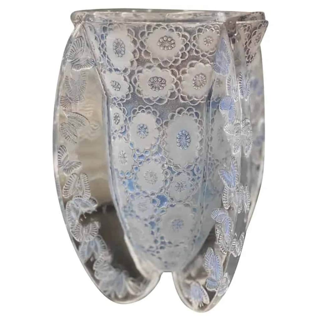 René Lalique Vase Papillons bleu- 1936 | Biron ||