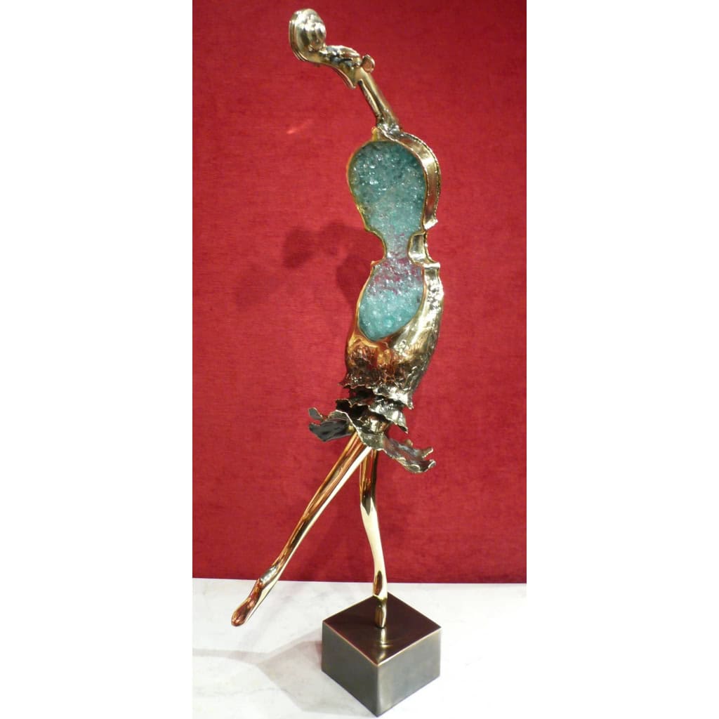 NOWACZYK Sculpture bronze laiton verre pilé Danseuse | Biron |||||