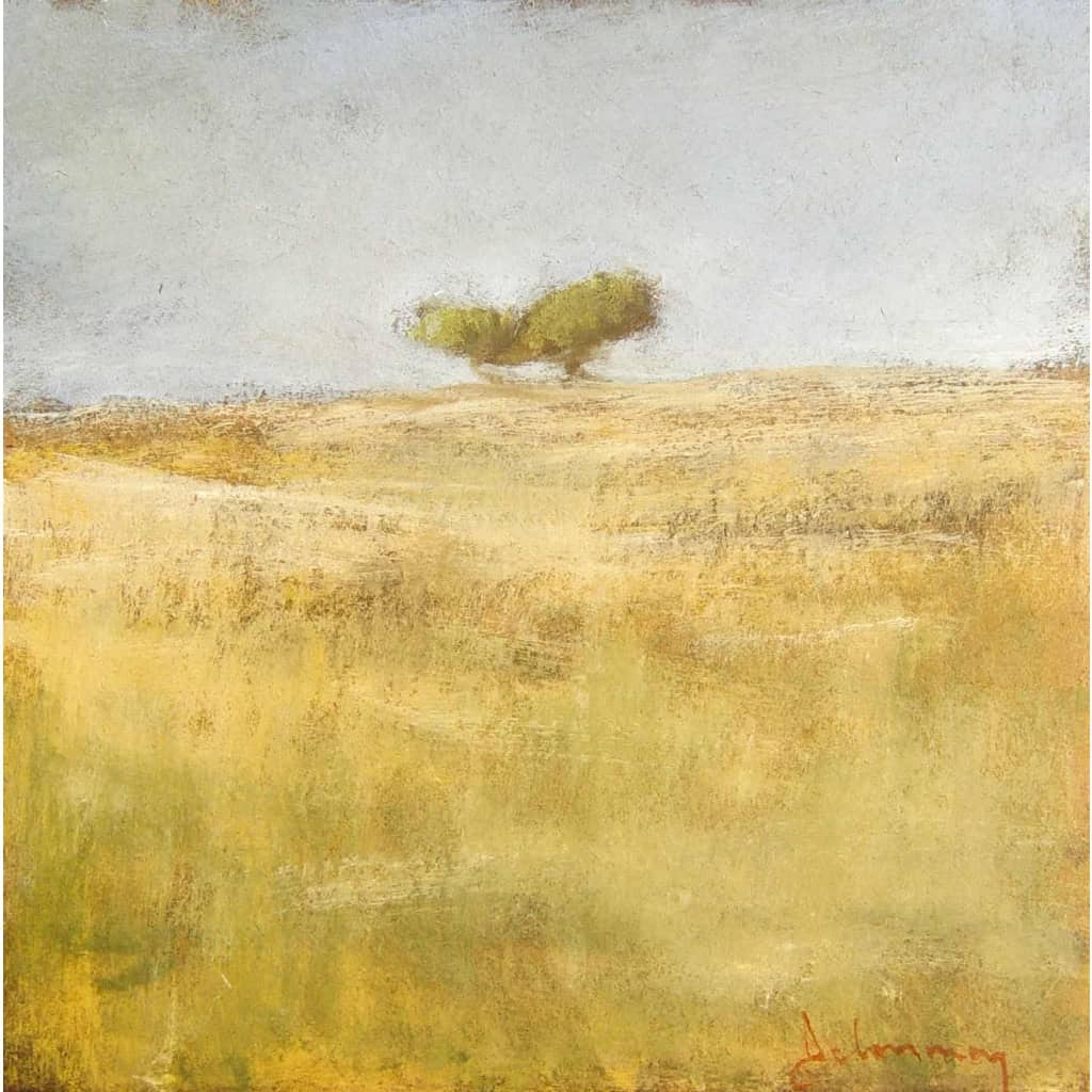 Tableau à l’huile intitulé « Paysage à 2 arbres » de l’artiste Isabelle Delannoy | Biron Isabelle Delannoy|||