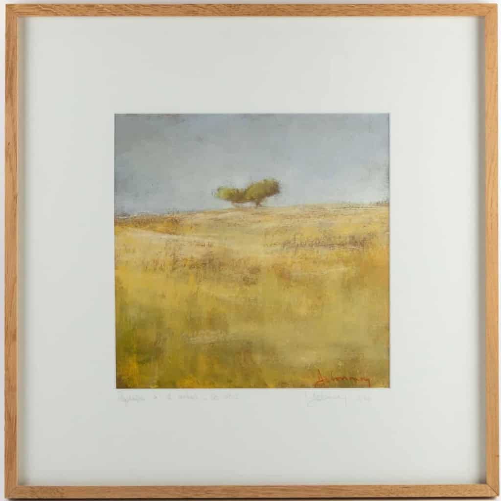 Tableau à l’huile intitulé « Paysage à 2 arbres » de l’artiste Isabelle Delannoy | Biron Tableau à l'huile intitulé "Paysage à 2 arbres" de l'artiste Isabelle Delannoy