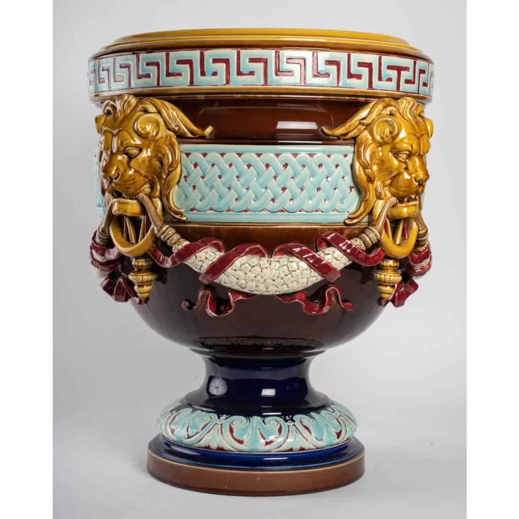Cache-pot en céramique émaillé, XXème | Biron Cache-pot en céramique émaillé, XXème