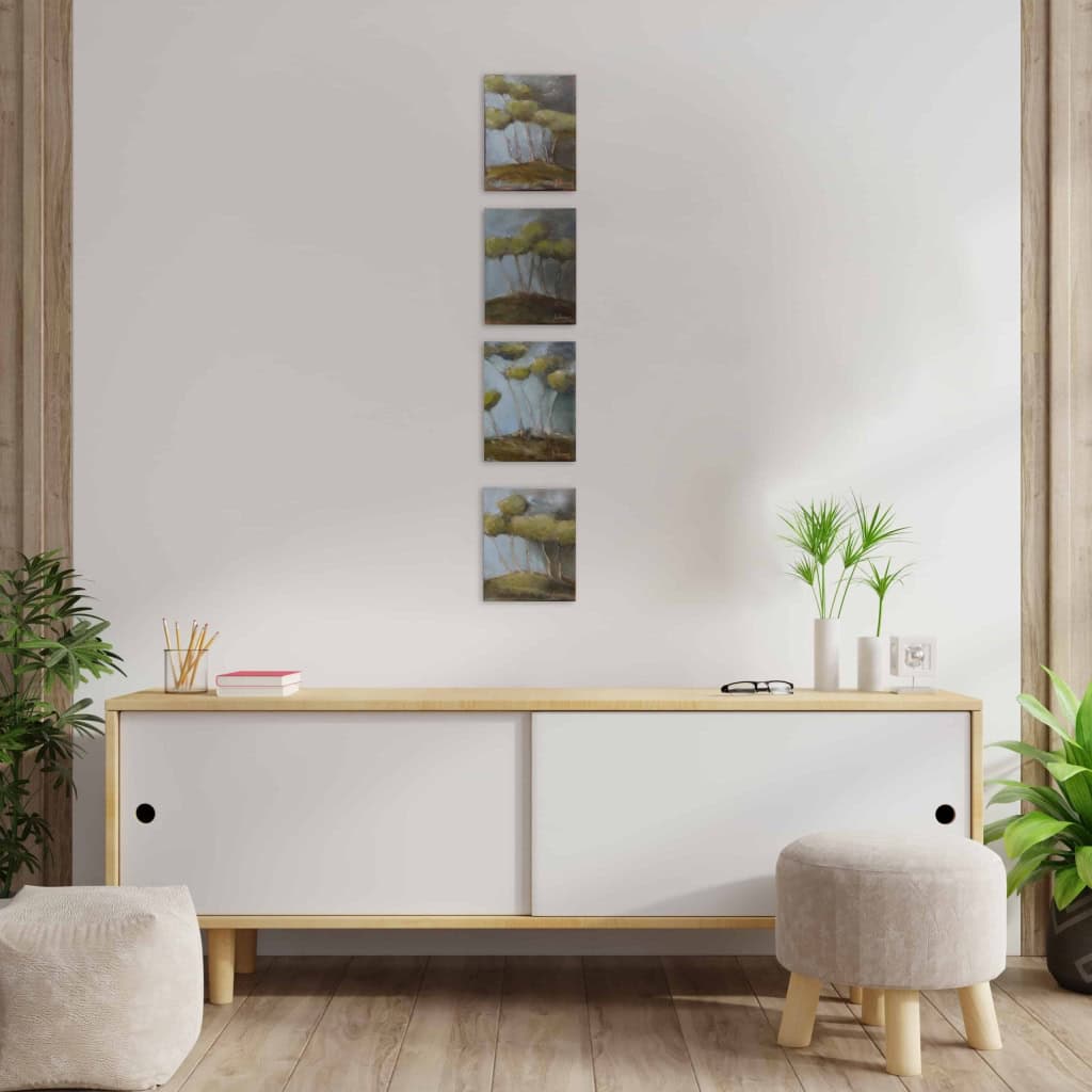 Tableau à l'huile intitulé "Grands Végétaux ligneux" de l'artiste Isabelle Delannoy