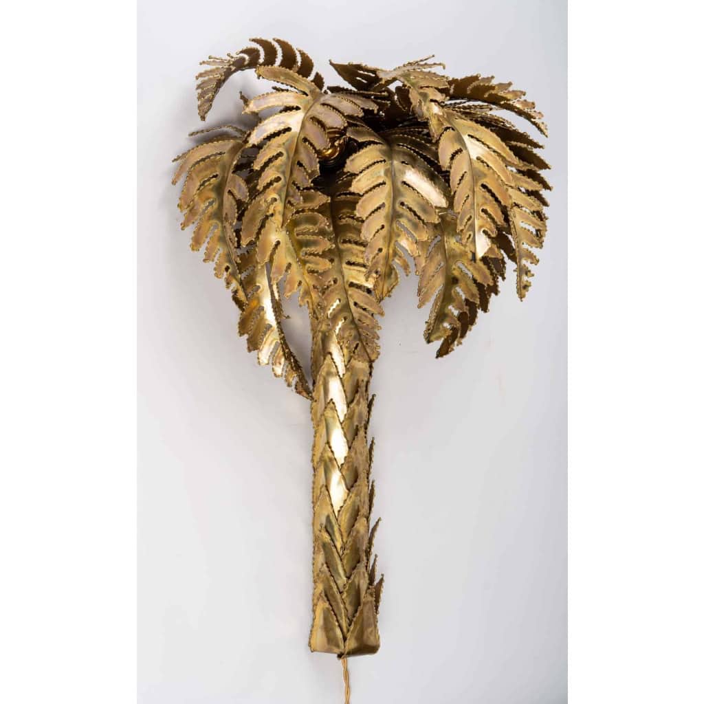 Applique palmier en laiton, 2 lumières, XXème siècle | Biron |||||||