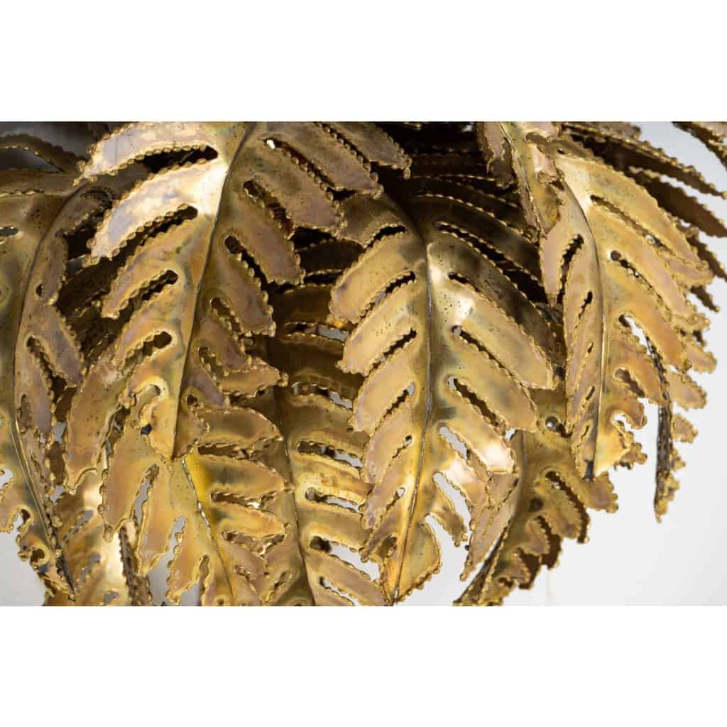 Applique palmier en laiton, 2 lumières, XXème siècle | Biron Applique palmier en laiton, 2 lumières, XXème siècle