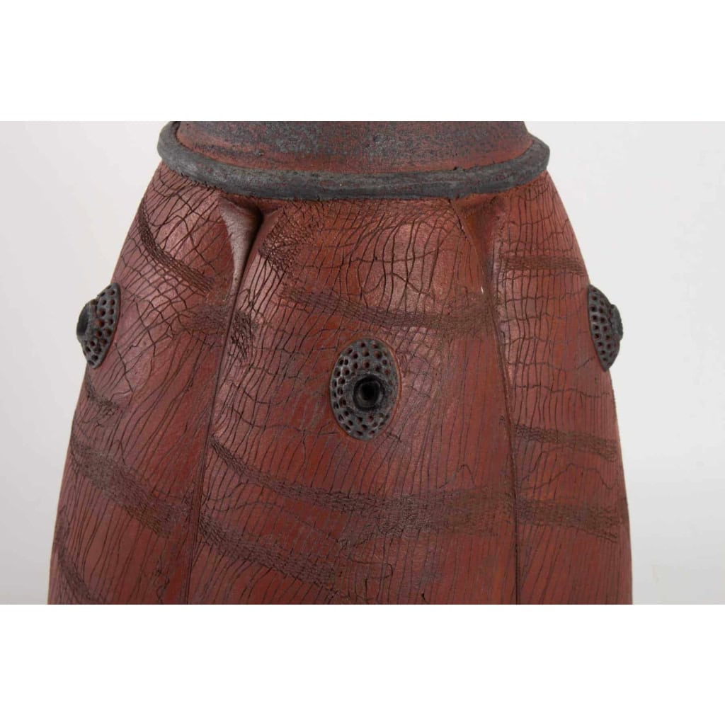 bouteille carapace par Emmanuel Peccatte ( 1974 – 2015 ) – céramique contemporaine | Biron bouteille carapace par Emmanuel Peccatte ( 1974 - 2015 ) - céramique contemporaine