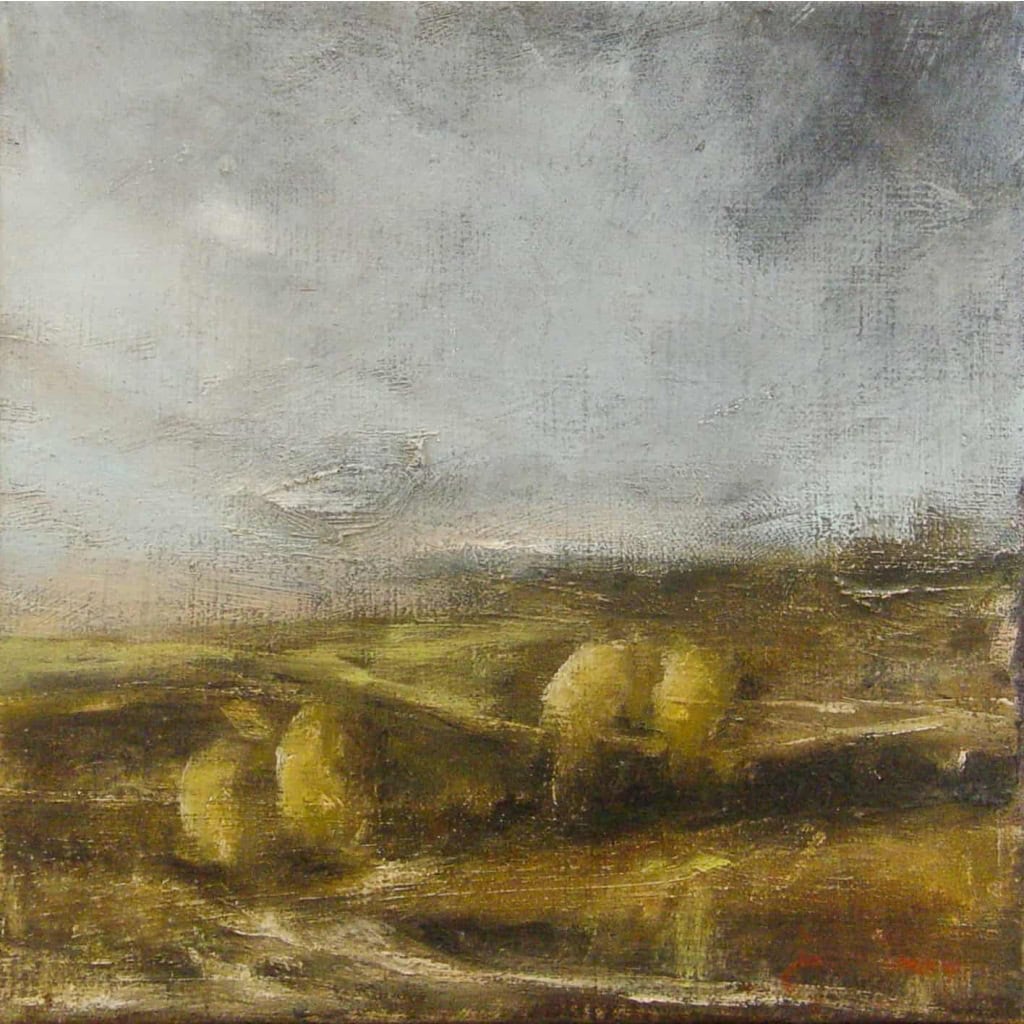 Tableau à l’huile intitulé « Paysage » de l’artiste Isabelle Delannoy | Biron Isabelle Delannoy||