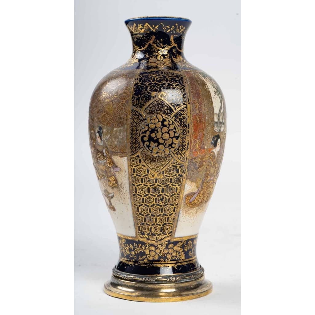 Vase satsuma, faïence satsuma Japon XIXème | Biron Vase satsuma, faïence satsuma Japon XIXème