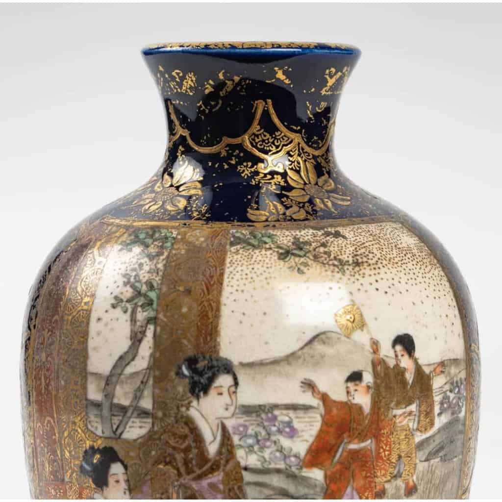 Vase satsuma, faïence satsuma Japon XIXème | Biron Vase satsuma, faïence satsuma Japon XIXème