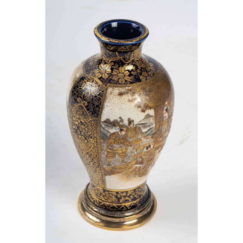 Vase satsuma, faïence satsuma Japon XIXème | Biron Vase satsuma, faïence satsuma Japon XIXème
