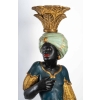 Paire de Nubiens en bois sculpté,Venise, debut du XIXème siecle