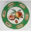 Paire d'assiettes vertes à fruits et fleurs. Paris XIXème, Boyer.