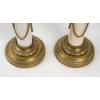 Paire de bougeoirs en bronze et marbre, XXème siècle