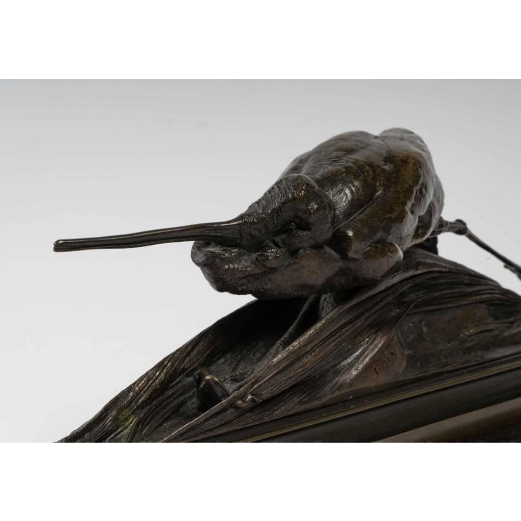 La Bécasse, bronze par Auguste Cain, XIXème | Biron La Bécasse, bronze par Auguste Cain, XIXème