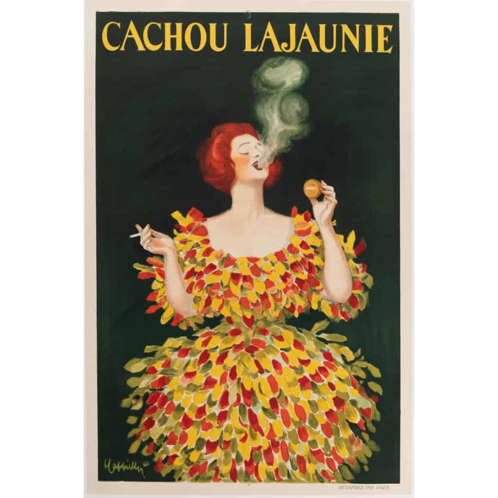 Original Poster – L. Cappiello – Cachou Lajaunie – Licorice – Cigarette – 1920 | Biron Moufflet - Parisfinearts||