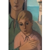 Huile sur toile, Une femme et son enfant, XXème | Biron Huile sur toile, Une femme et son enfant, XXème