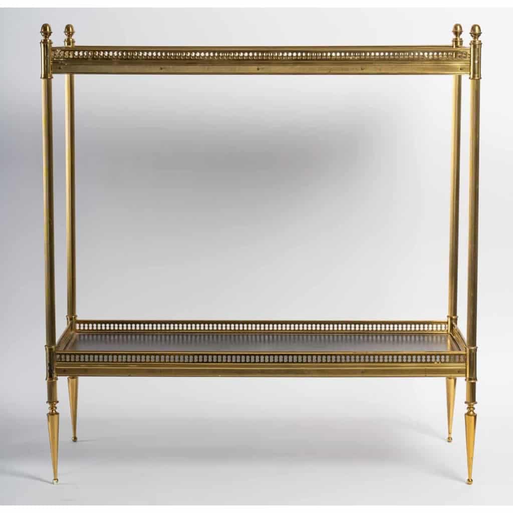 Paire de bout de canapé en bronze et cuire, 1960 | Biron Paire de bout de canapé en bronze et cuire, 1960