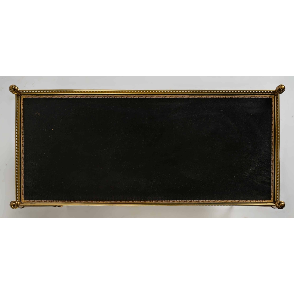 Paire de bout de canapé en bronze et cuire, 1960 | Biron Paire de bout de canapé en bronze et cuire, 1960