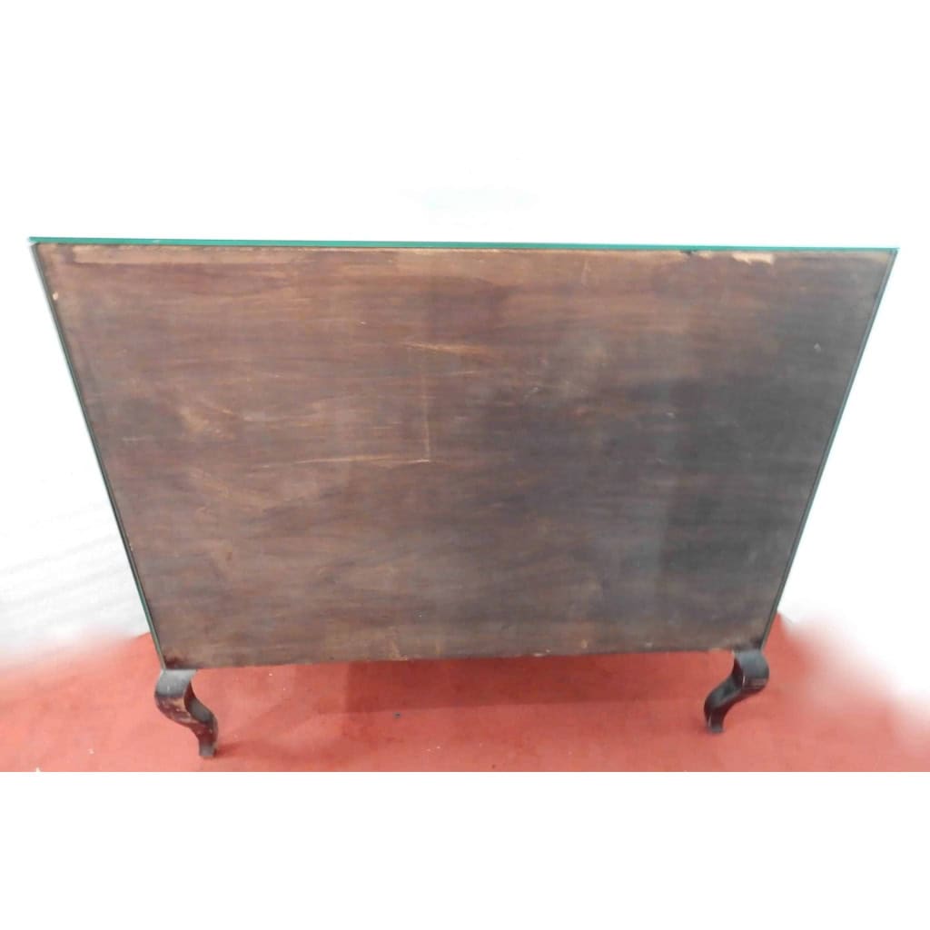 1940/50′ Commode Art Déco Miroir 3 Tiroirs 6 Poignées Verre