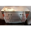 1940/50′ Commode Art Déco Miroir 3 Tiroirs 6 Poignées Verre
