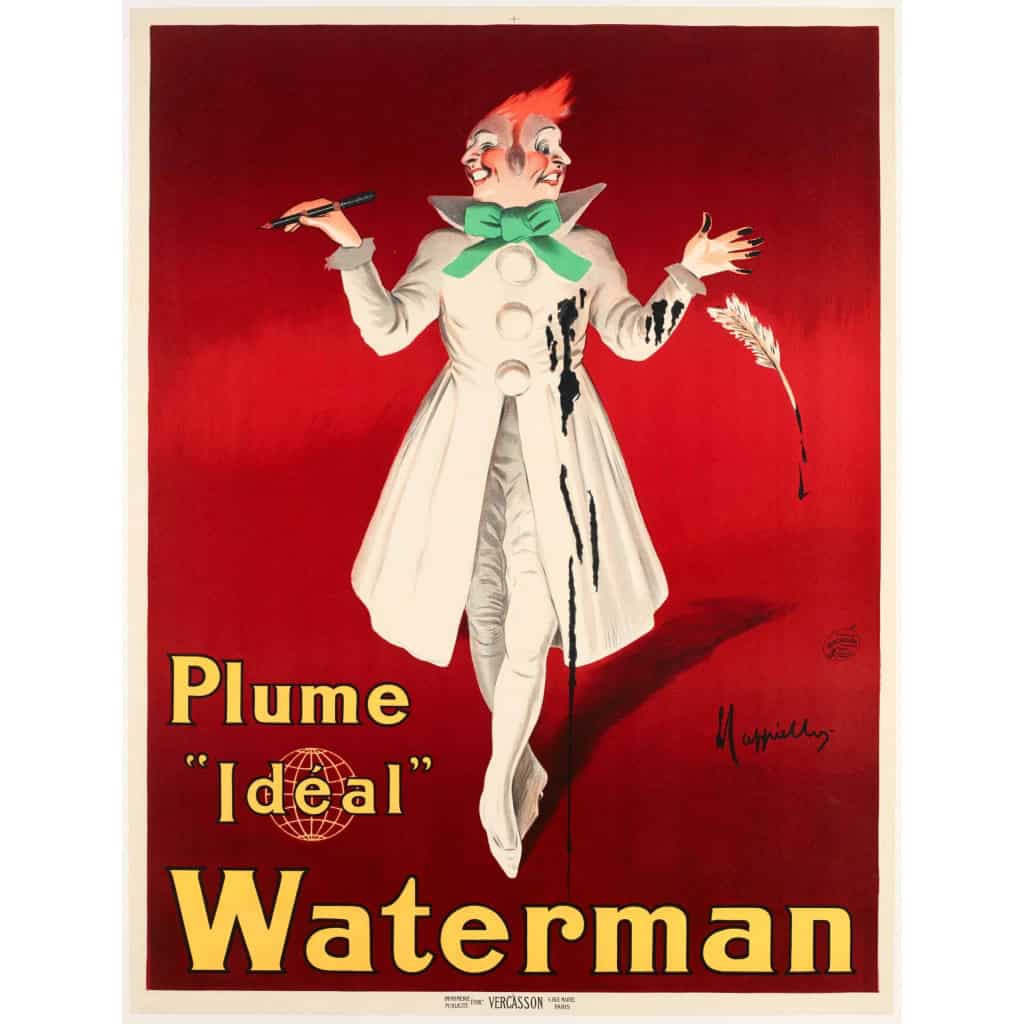 Original Vintage Poster – Leonetto Cappiello – Waterman – Plume Ideal – 1913 | Biron Moufflet - Parisfinearts||