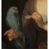 Dame au perroquet – Attr. à Godfried Schalcken (1643 – 1706) – Ancienne collection Duchesse de Kent. | Biron Dame au perroquet – Attr. à Godfried Schalcken (1643 – 1706) – Ancienne collection Duchesse de Kent.
