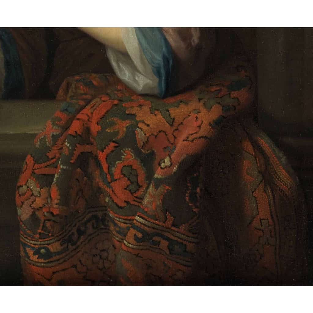 Dame au perroquet – Attr. à Godfried Schalcken (1643 – 1706) – Ancienne collection Duchesse de Kent. | Biron Dame au perroquet – Attr. à Godfried Schalcken (1643 – 1706) – Ancienne collection Duchesse de Kent.