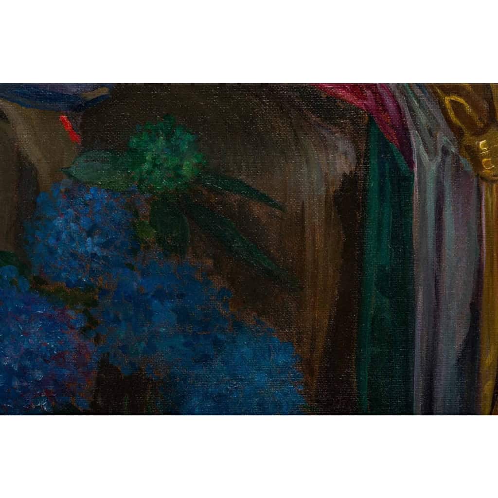 Huile sur toile représentant une femme couchée. Circa. 1920 – 1930 | Biron Huile sur toile représentant une femme couchée. Circa. 1920 - 1930