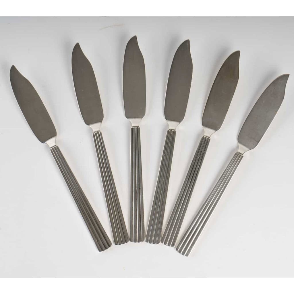 Ménagère « Bernadotte » argent massif de Georg Jensen – 37 pièces | Biron Ménagère "Bernadotte" argent massif de Georg Jensen - 37 pièces