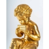 Prélude Bacchique:Enfant jouant de la Flûte de Pan.Pendule de Style Louis XVI par la Maison Charpentier. | Biron Prélude Bacchique:Enfant jouant de la Flûte de Pan.Pendule de Style Louis XVI par la Maison Charpentier.